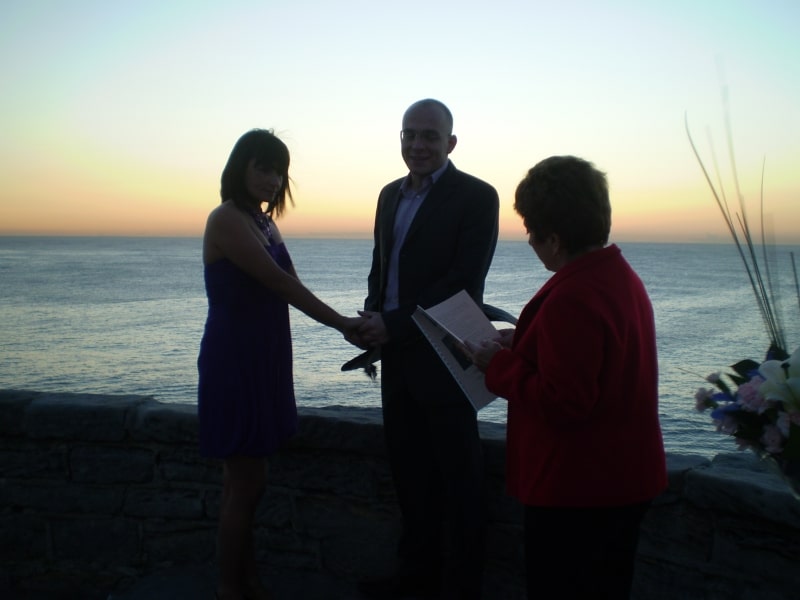 Marriage Celebrant Wedding at Sunset